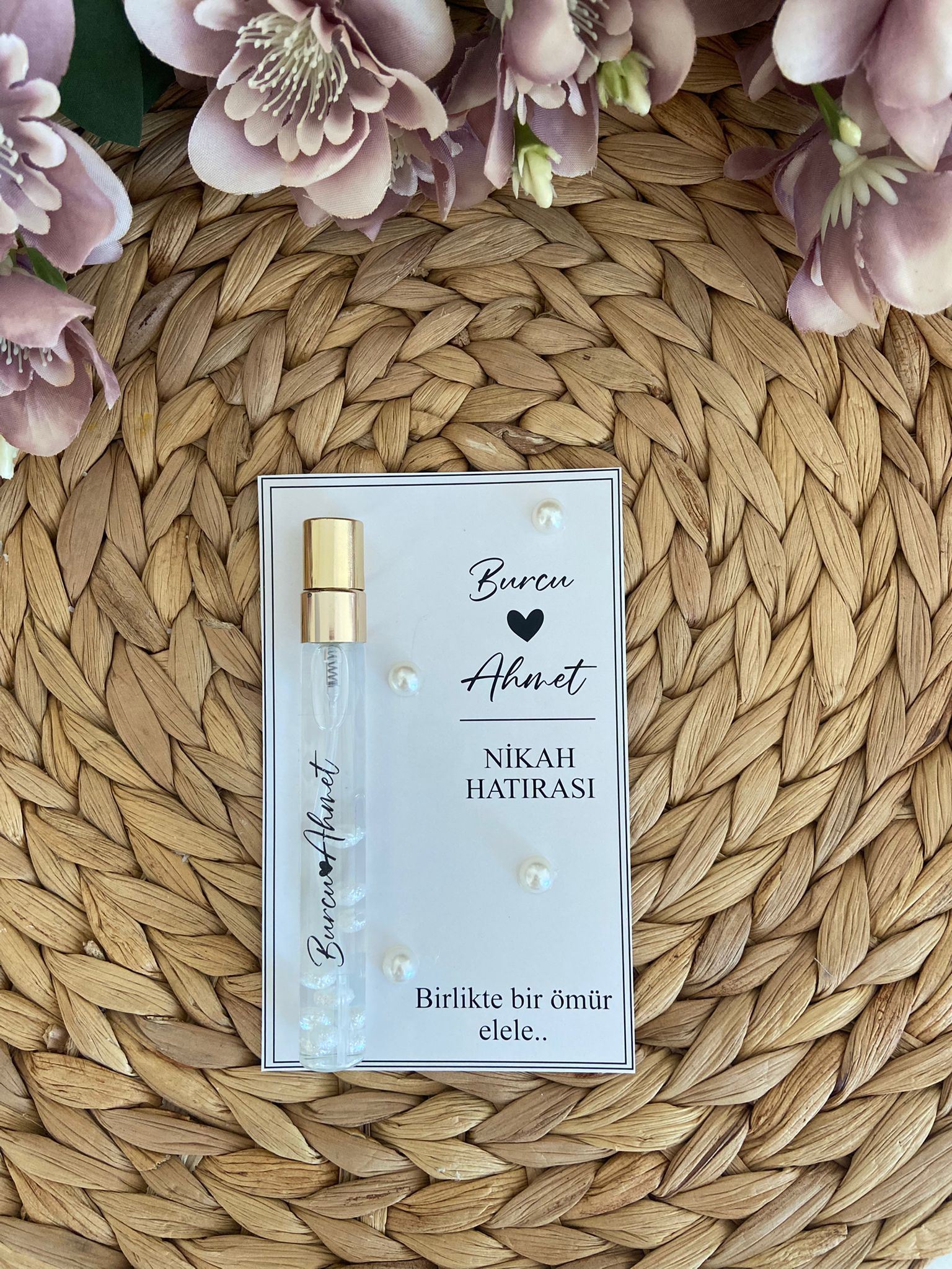2adc9765-9dce-4923-ad8a-7ce5d5e1ffc3 İnci Süslemeli Walf Kapak Nikah Kolonyası (10 ml) - Görsel 1