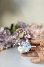 Mika Küre Yapay Çiçekli Badem Şekerli Nikah Hediyelik - Görsel 3