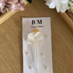 Yapay Çiçek Süslemeli İnci Detaylı Cam Kolonya Nikah Hediyeliği (10 ml)