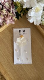 Yapay Çiçek Süslemeli İnci Detaylı Cam Kolonya Nikah Hediyeliği (10 ml)
