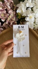 Yapay Çiçek Süslemeli İnci Detaylı Cam Kolonya Nikah Hediyeliği (10 ml) - Görsel 3