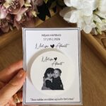 Siyah Beyaz Çocukluk Resimli Nikah Magneti
