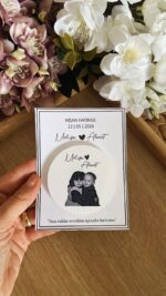 Siyah Beyaz Çocukluk Resimli Nikah Magneti