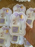 Özel Kart Kesimli Tavşan Figürlü Çikolata + Kolonya Bebek Hediyeliği